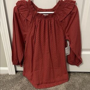 Women's Ruffled Mauve Top